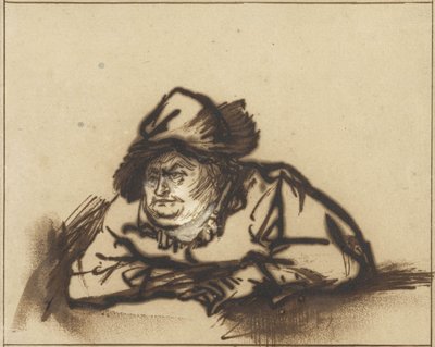 俳優ウィレム・バルトルス・ロイターの肖像、1638年頃 作： Rembrandt van Rijn